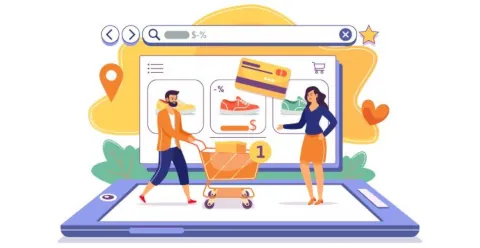 a man and woman shopping